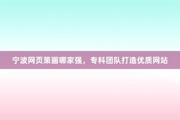 宁波网页策画哪家强，专科团队打造优质网站