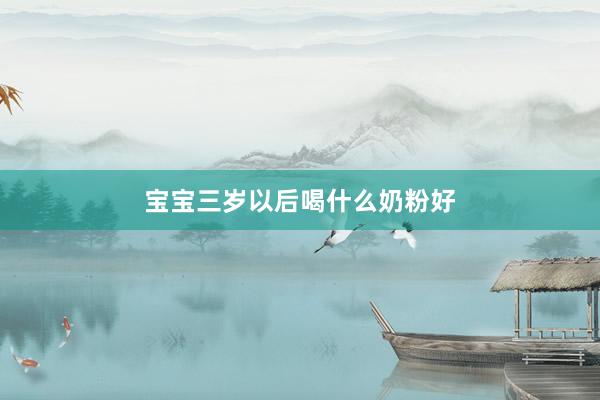 宝宝三岁以后喝什么奶粉好