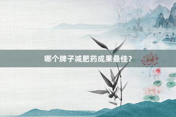 哪个牌子减肥药成果最佳？